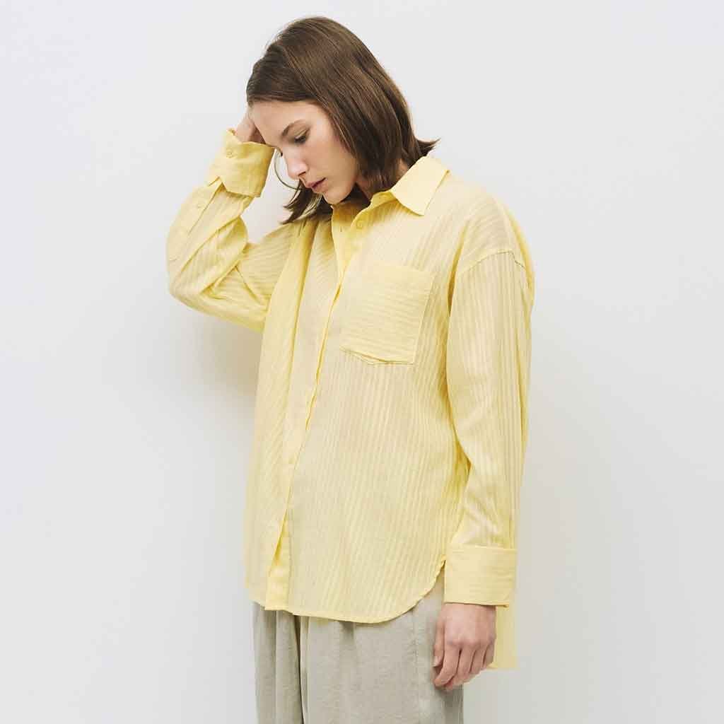 Althea Button Down Top - Yellow - re - souL