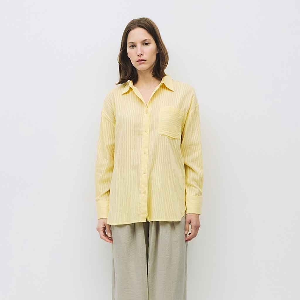 Althea Button Down Top - Yellow - re - souL