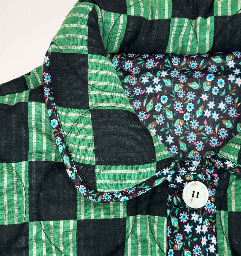 Amente Reversible Quilt Jacket - Green/Navy - re - souL