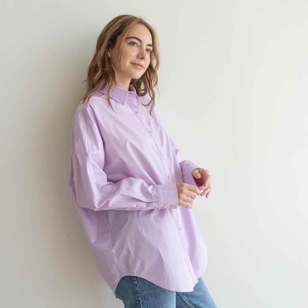 Aspen Cotton Button Down - Lavender - re - souL