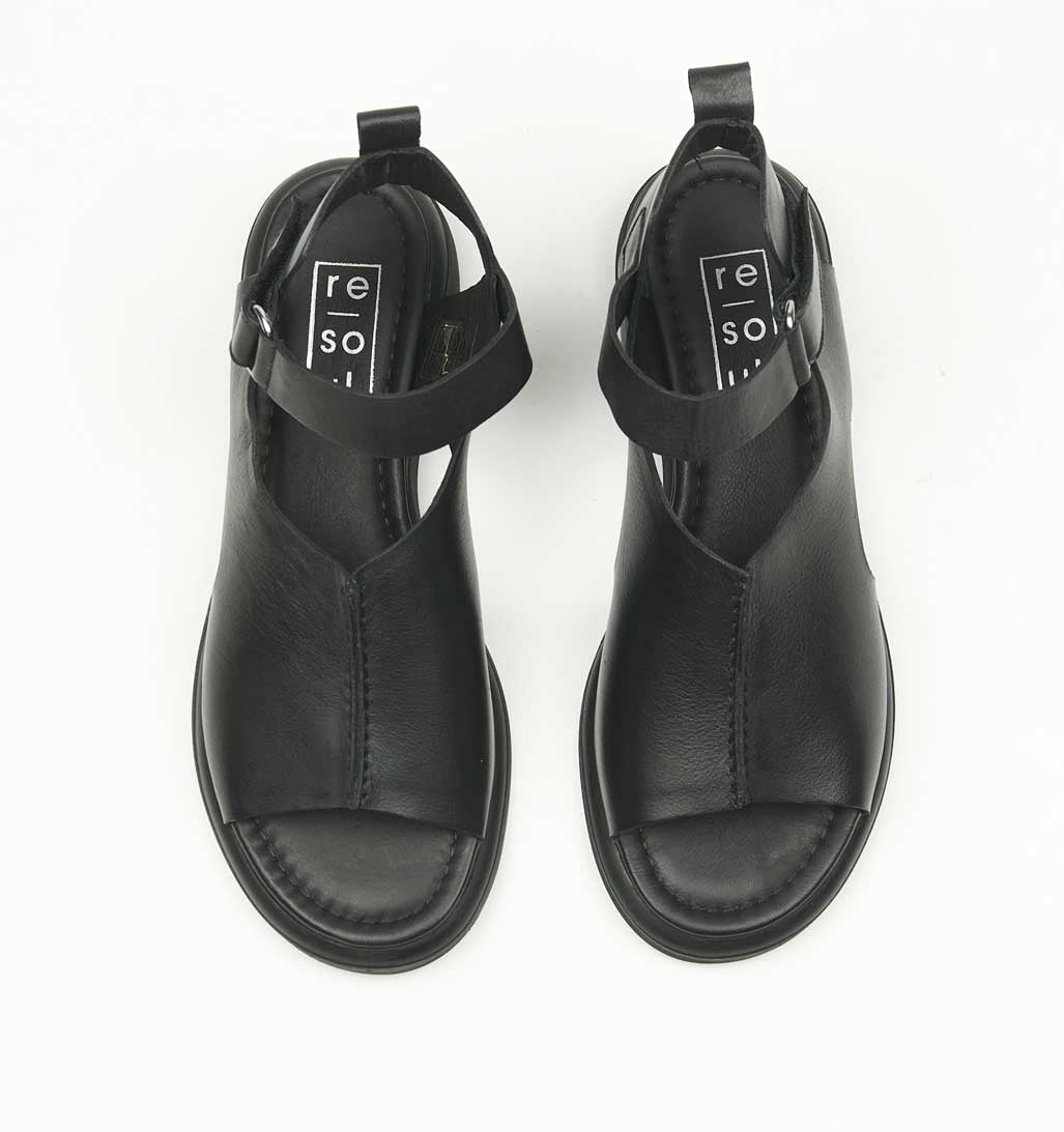 Ava City Sandal - Black - re-souL