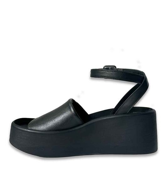 Beyza Platform Sandal - Black - re - souL
