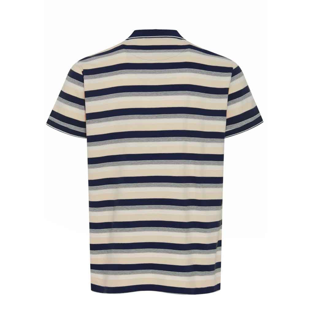 Blend Crockery Polo - Navy/Beige Stripe - re-souL