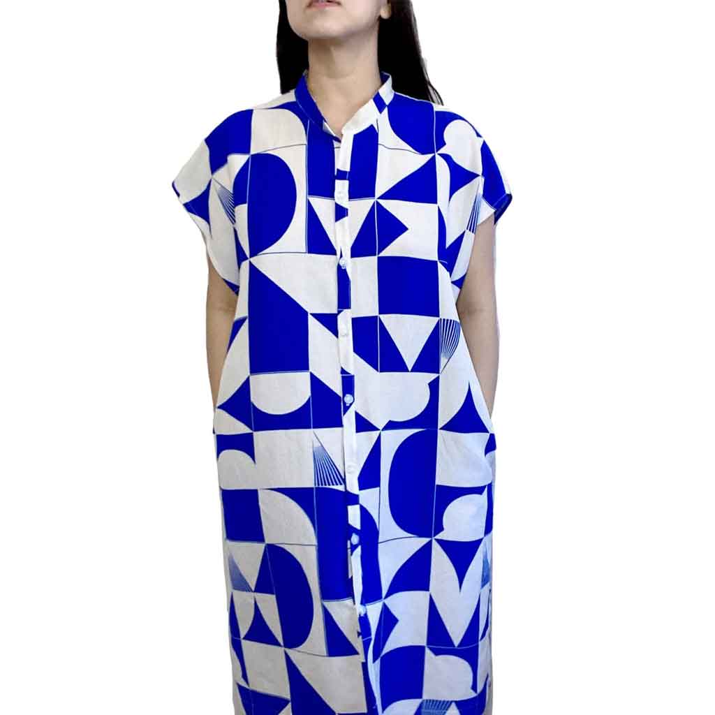 Blue Geometric Dress - re - souL