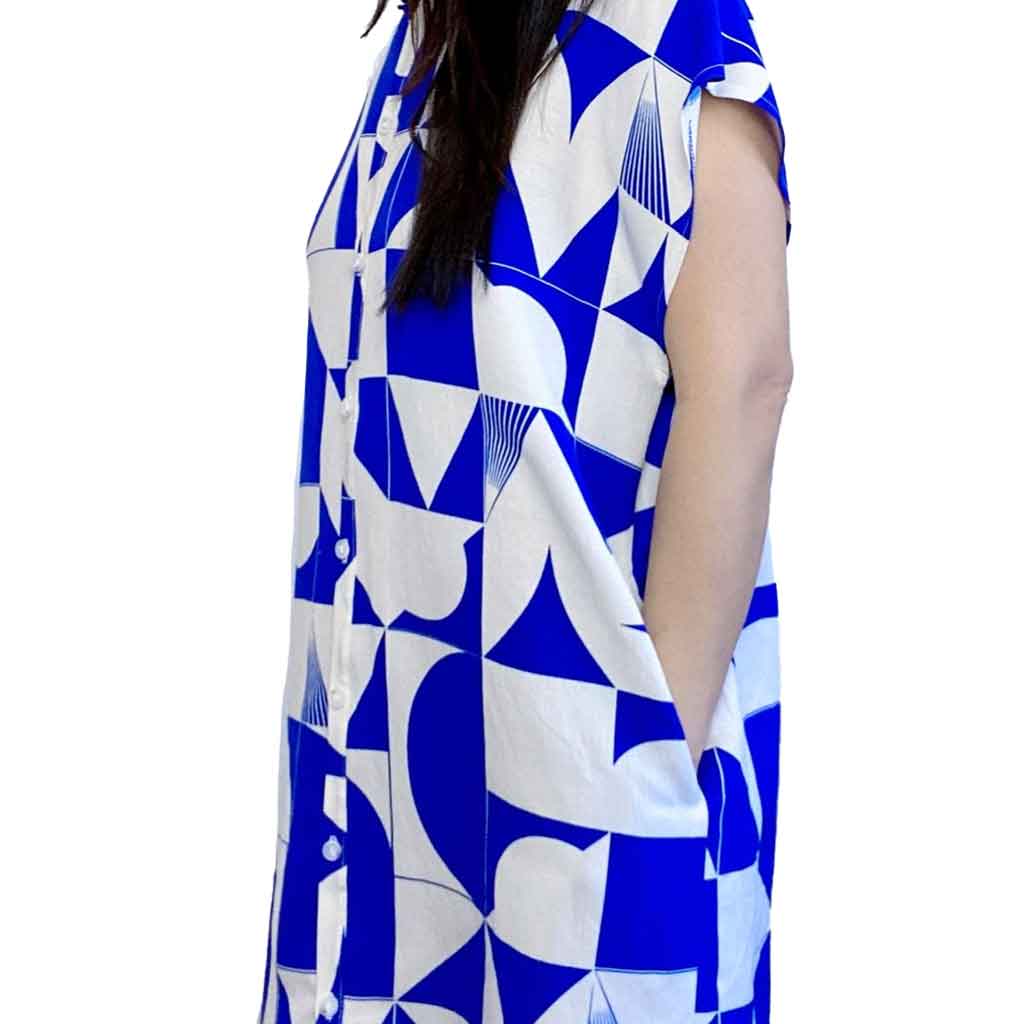 Blue Geometric Dress - re - souL