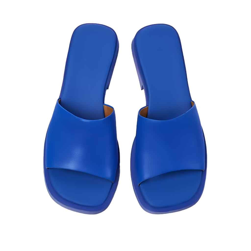 Camper Dana Slide Sandal - Blue Leather - re-souL