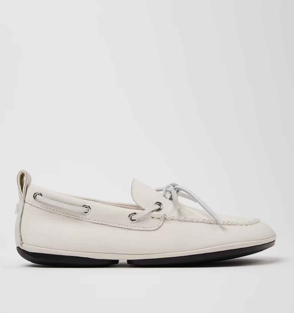 Camper Right Nina leather Moccasin - Natural White