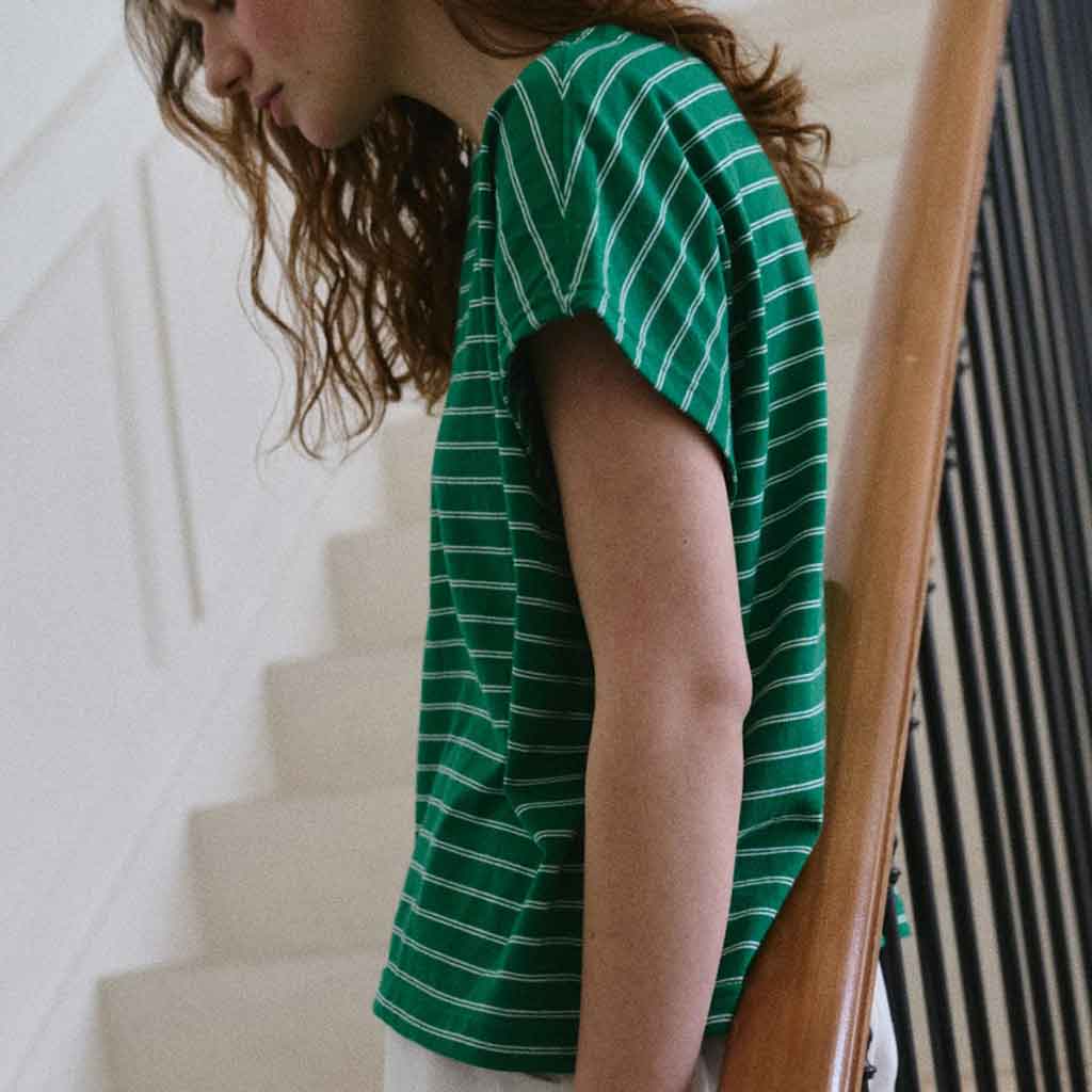 Chérie Tee - Green/White - re - souL