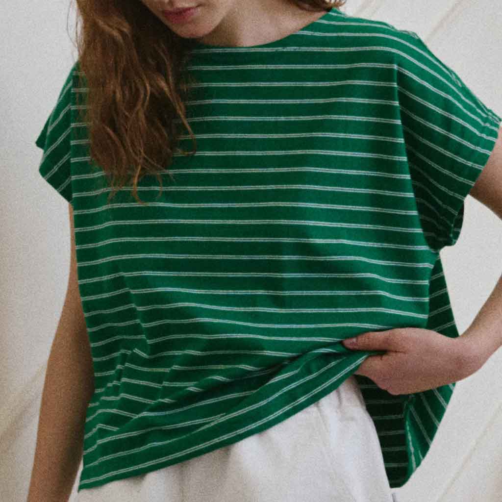 Chérie Tee - Green/White - re - souL