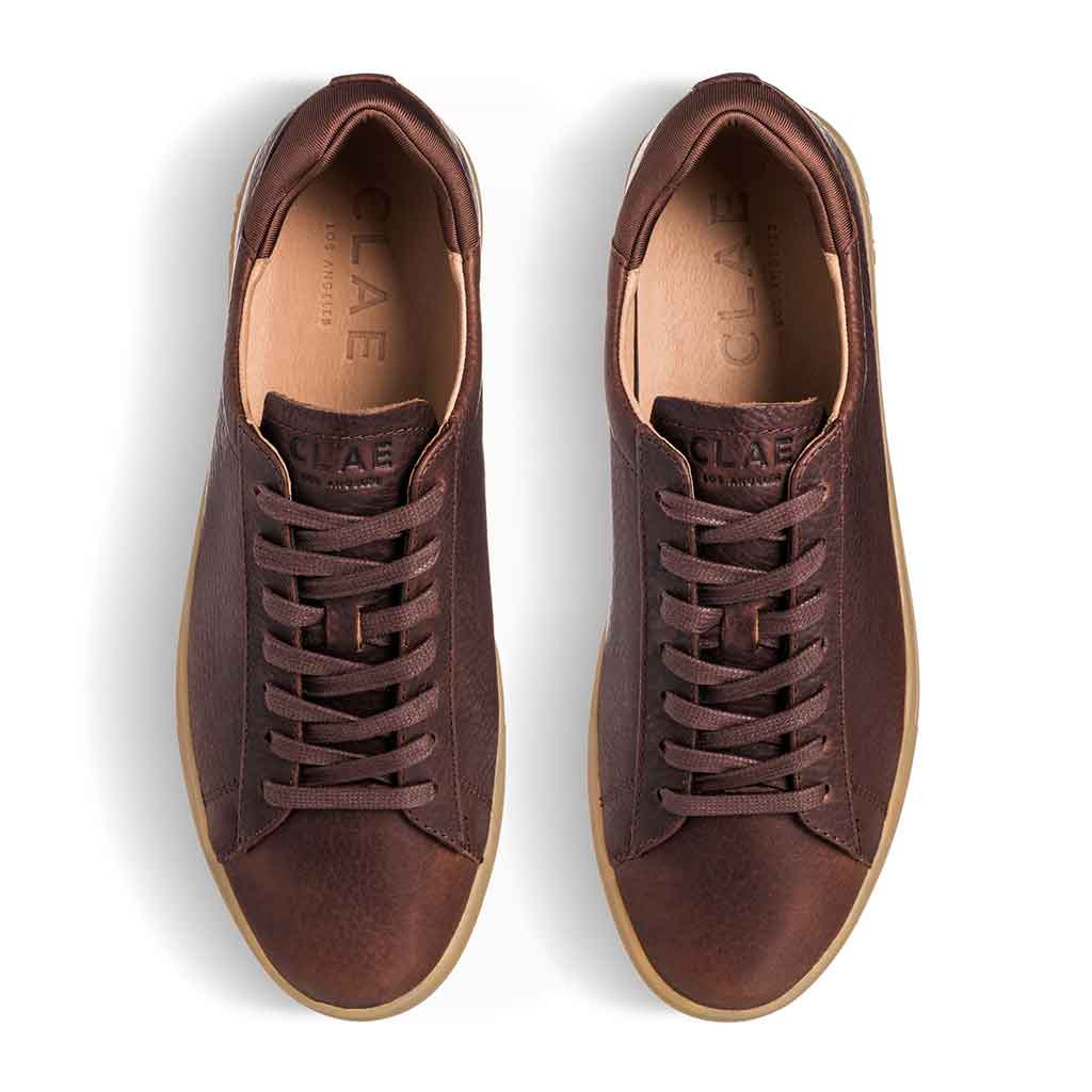 Clae Bradley Sneaker for Men - Cocoa Leather Light Gum - re-souL
