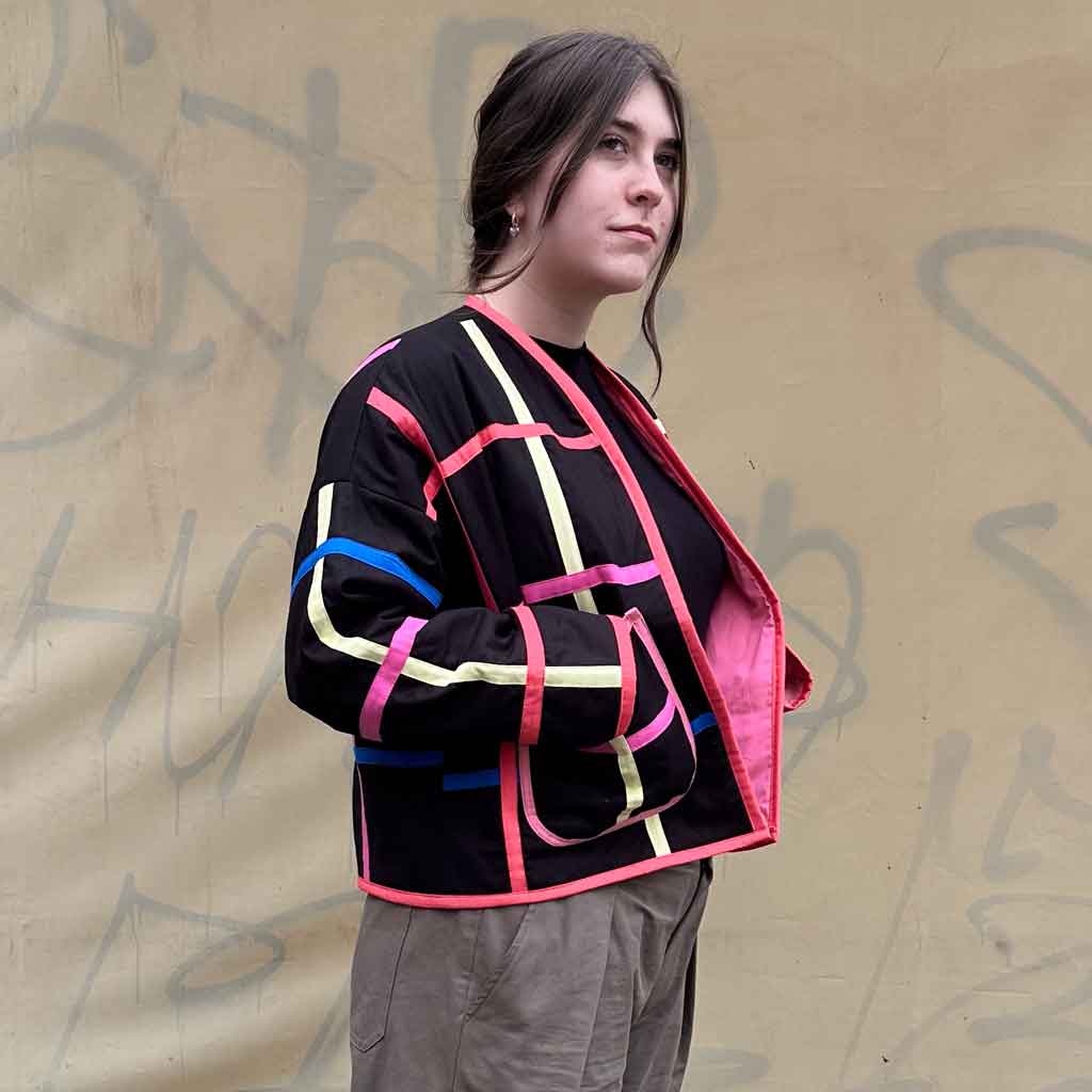 Colorful Bars Black Jacket - re - souL