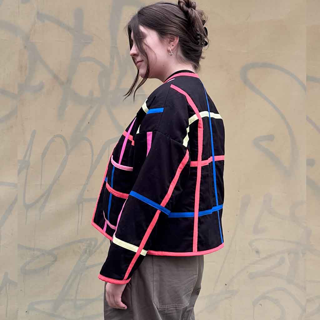 Colorful Bars Black Jacket - re - souL