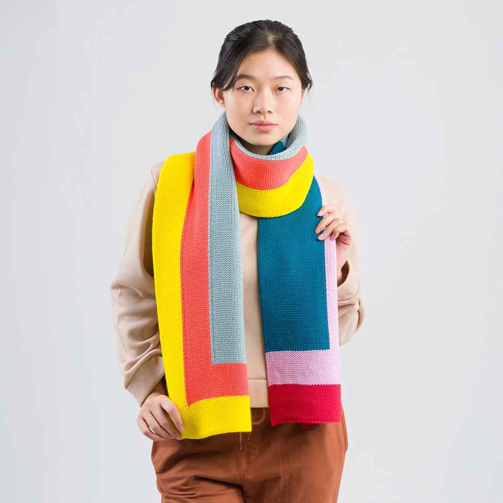 Corner Colorblocking Big Scarf - re - souL