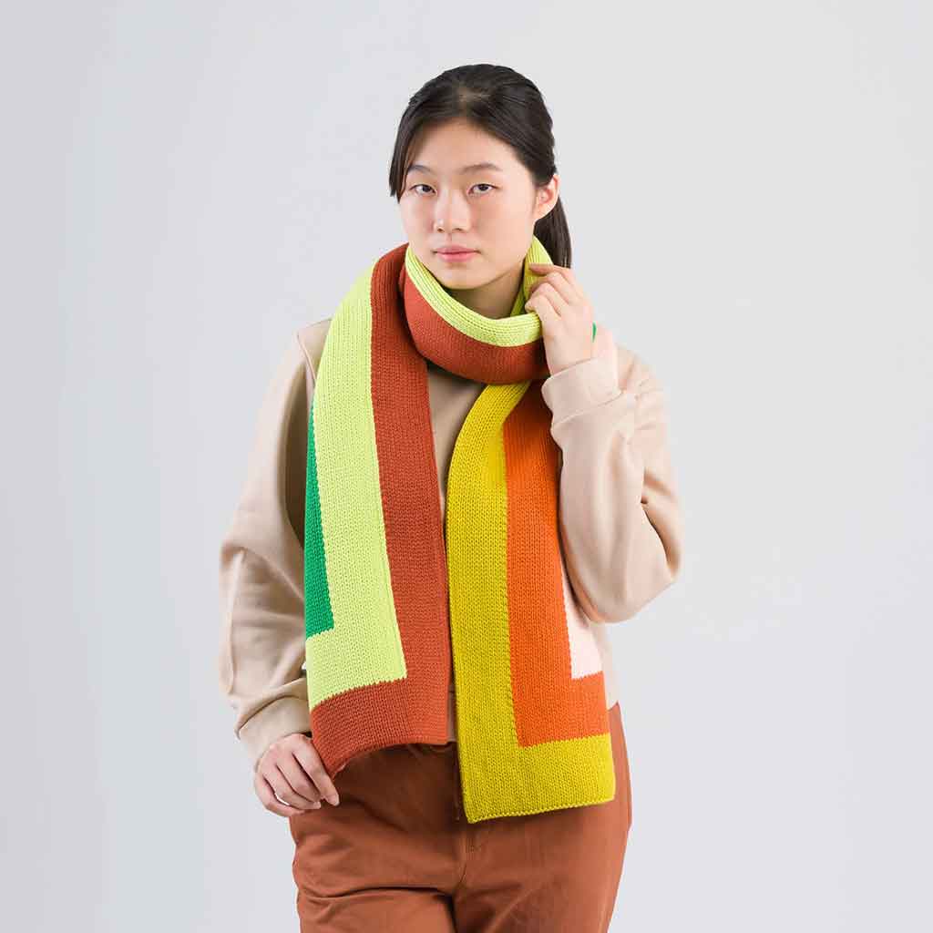 Corner Colorblocking Big Scarf - re - souL