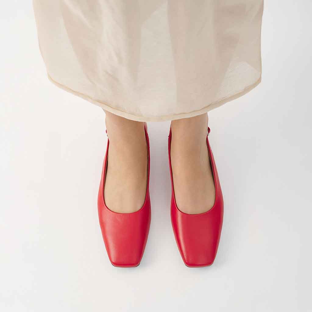 Delia Slingback - Bright Red - re - souL