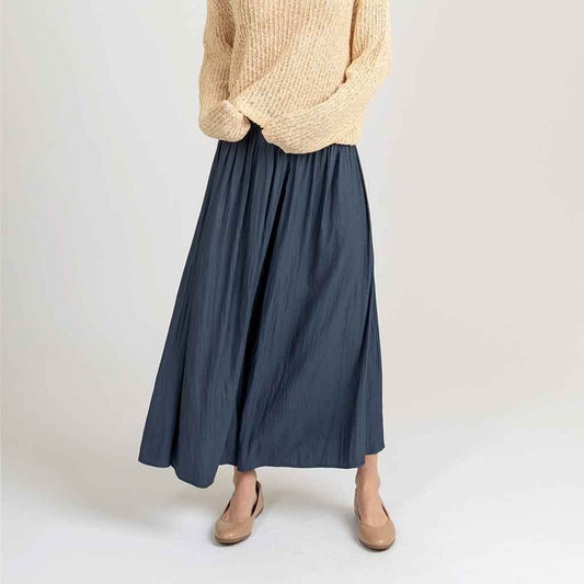 Flowy Wide Leg Palazzo Pants - Navy - re - souL