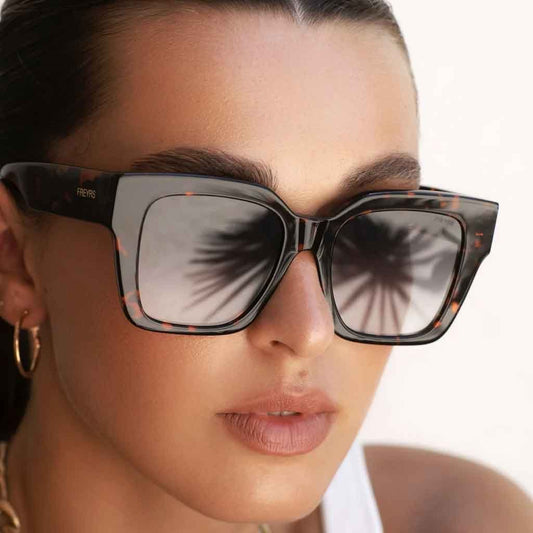 Freyrs Bon Chic Oversized Square Sunglasses - Tortoise - re - souL