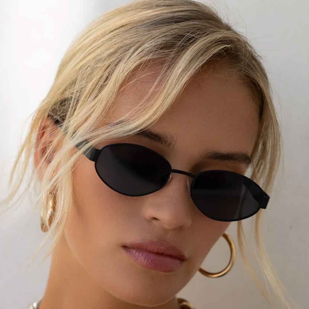Freyrs Soho Oval Sunglasses - Black - re - souL