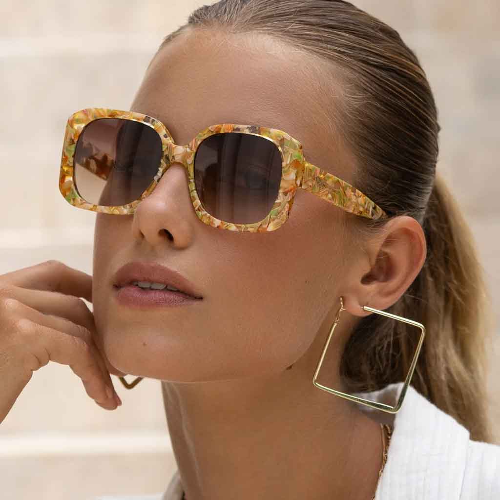 Freyrs Vivian Octagonal Sunglasses - Yellow Tortoise - re - souL