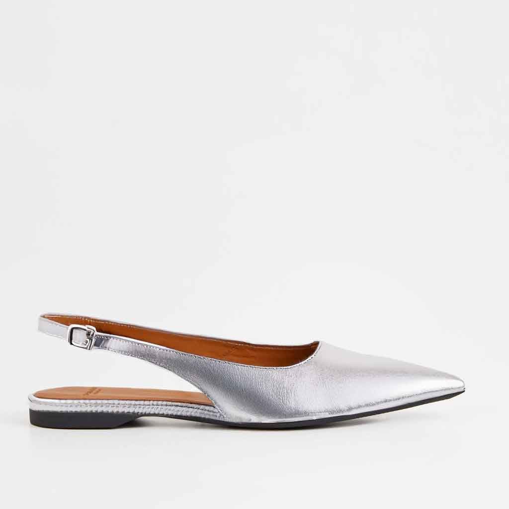 Hermine Slingback - Silver - re - souL