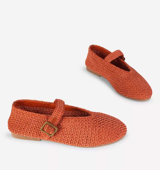 Kail Woven Mary Jane Flat - Tandoori - re - souL