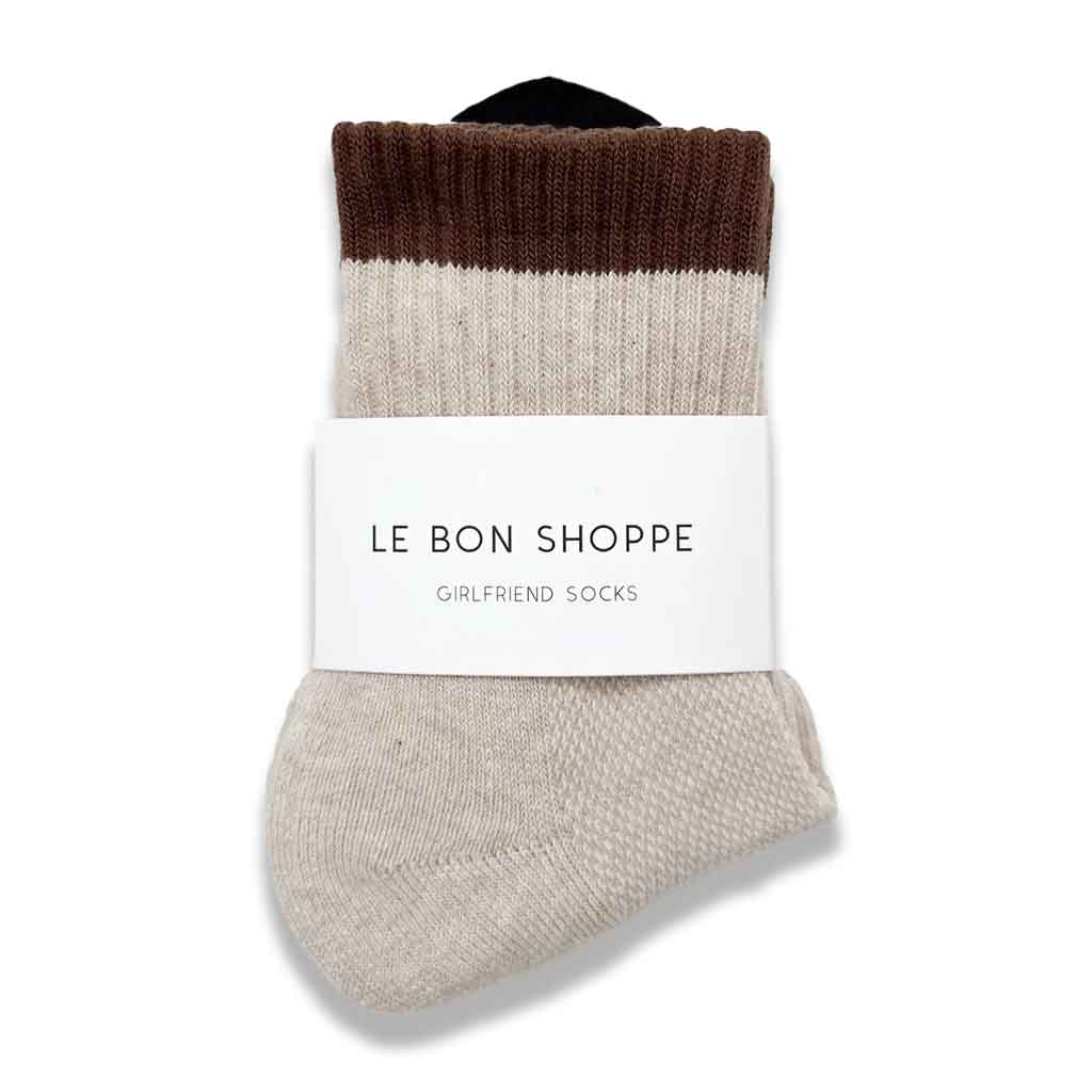 LBS Color Block Girlfriend Socks - Black/Coffee - re - souL