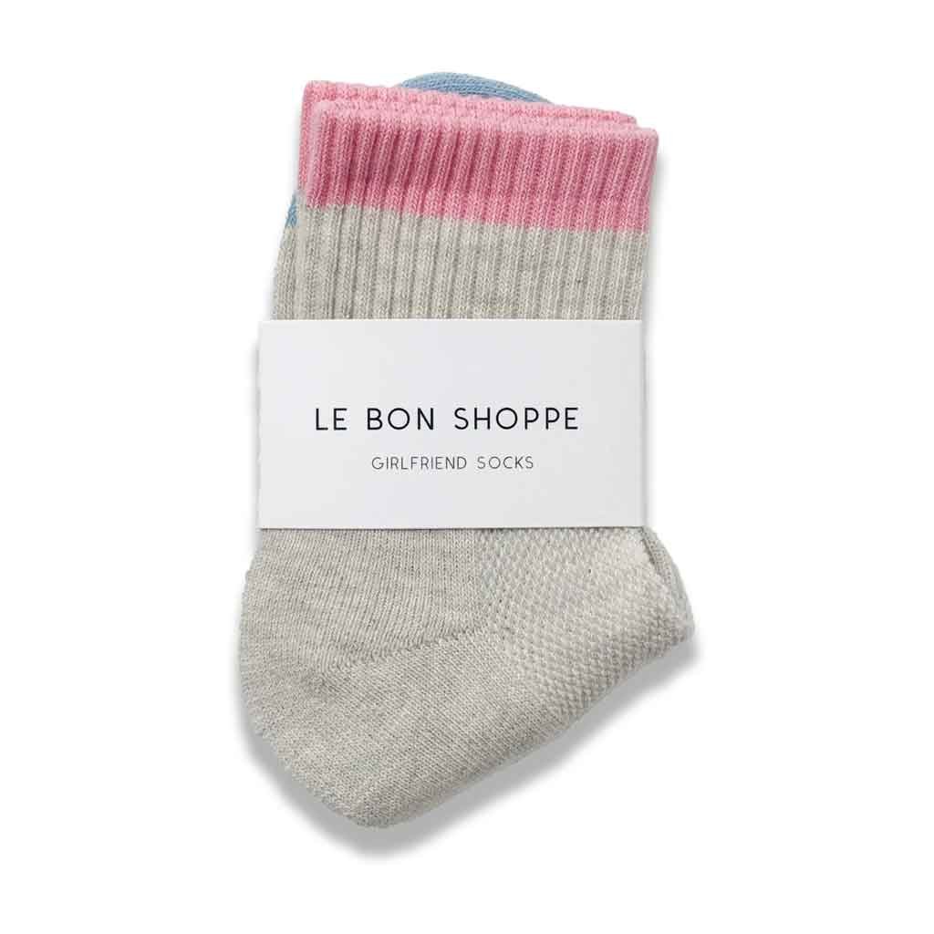 LBS Color Block Girlfriend Socks - Grey Pink - re - souL