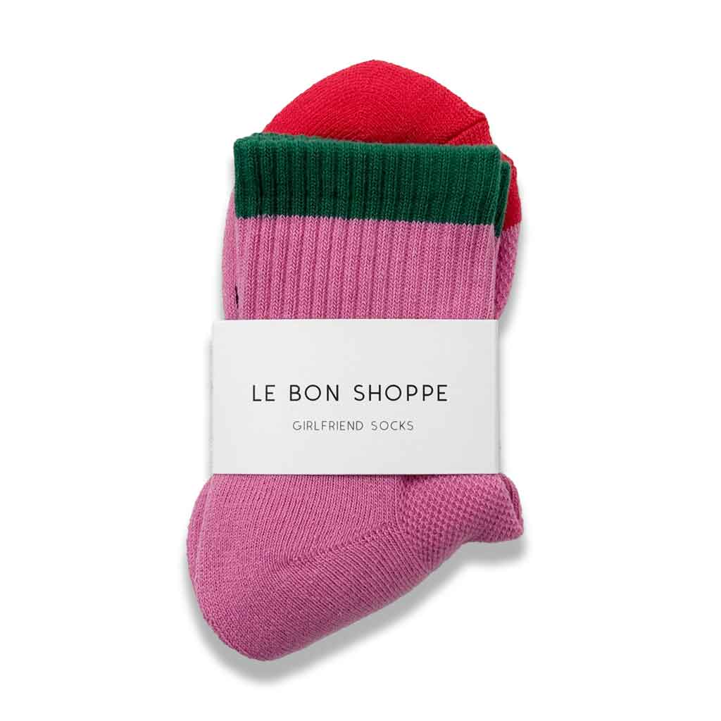 LBS Color Block Girlfriend Socks - Rose Green - re - souL