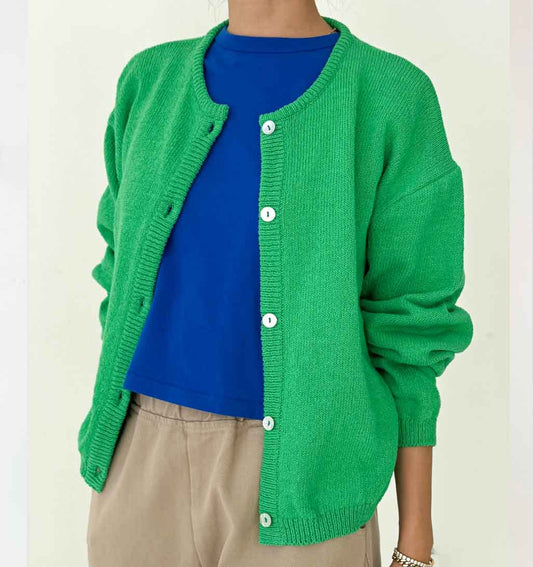 LBS Cotton Leila Cardigan - Spring Green - re - souL