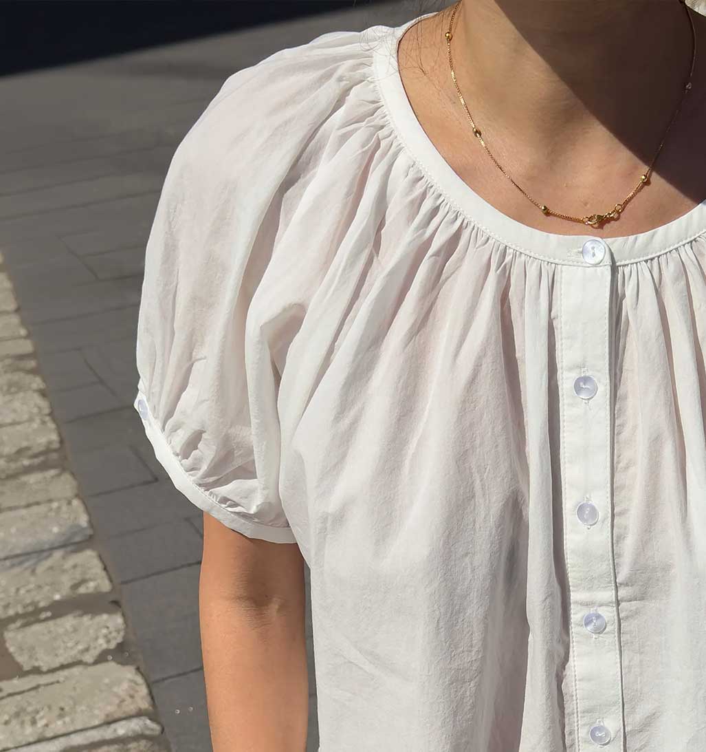 LBS Emily Short Sleeve Blouse - White - re - souL