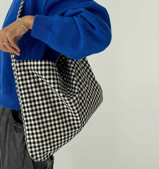 LBS Happy Carry Bag - Black Gingham - re - souL