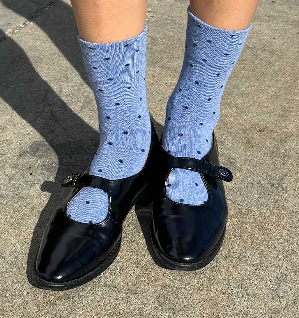 LBS Sneaker Socks Polka Dot - Blue/Navy - re - souL