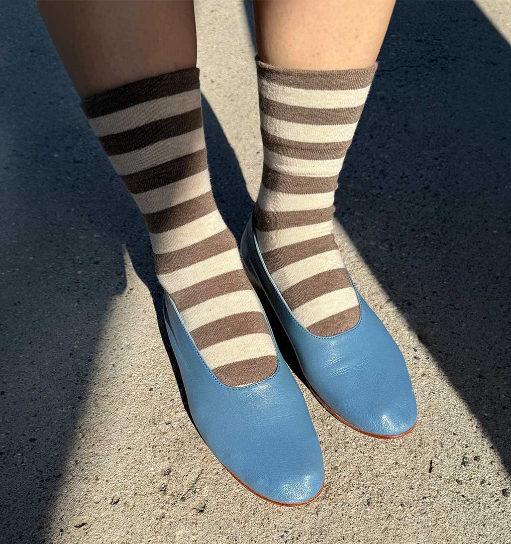 LBS Wally Socks - Wide Brown Stripes - re - souL