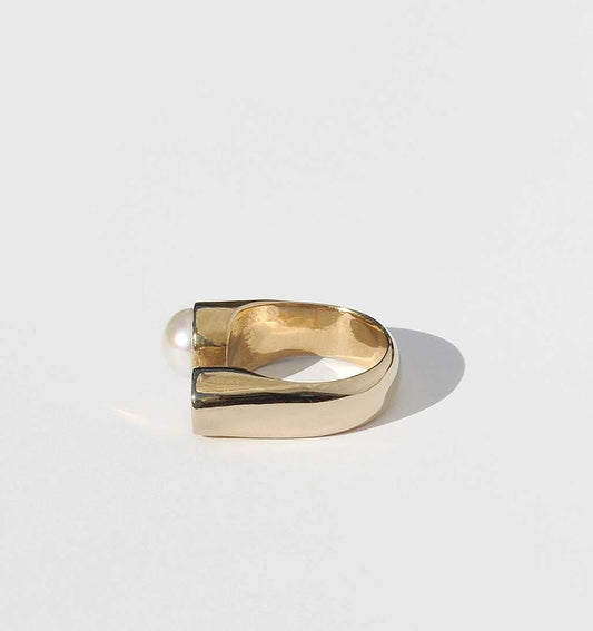 Libra White Pearl Ring - Brass - re - souL