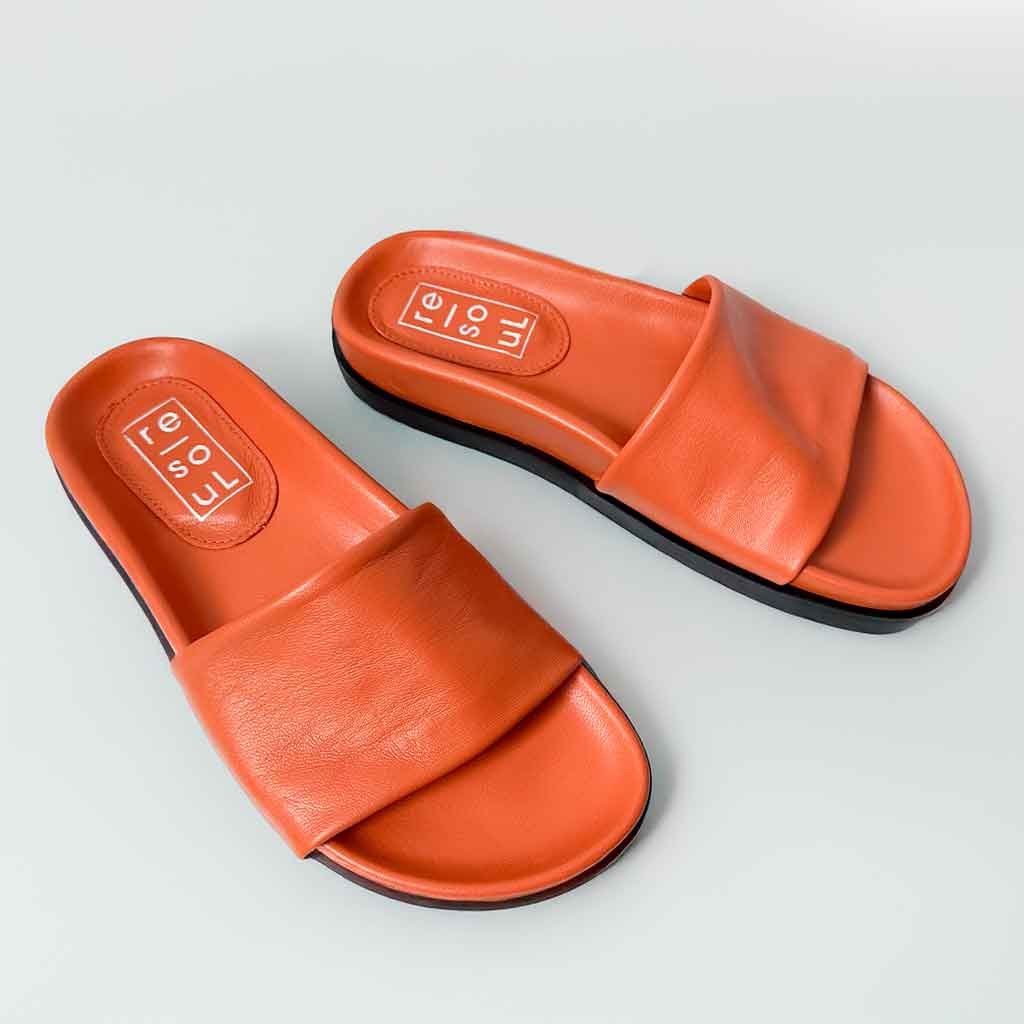 Madison Slide Sandal - Orange - re - souL