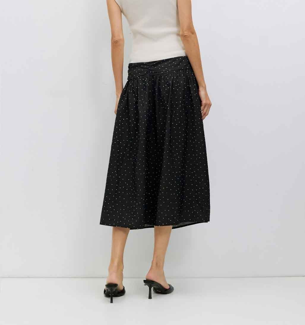 Melinda Polka Dot Skirt - Black - re - souL