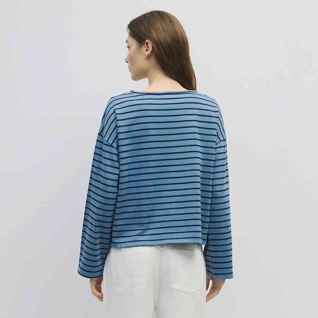 Moore Oversized Striped Long Sleeve - Blue/Navy - re - souL