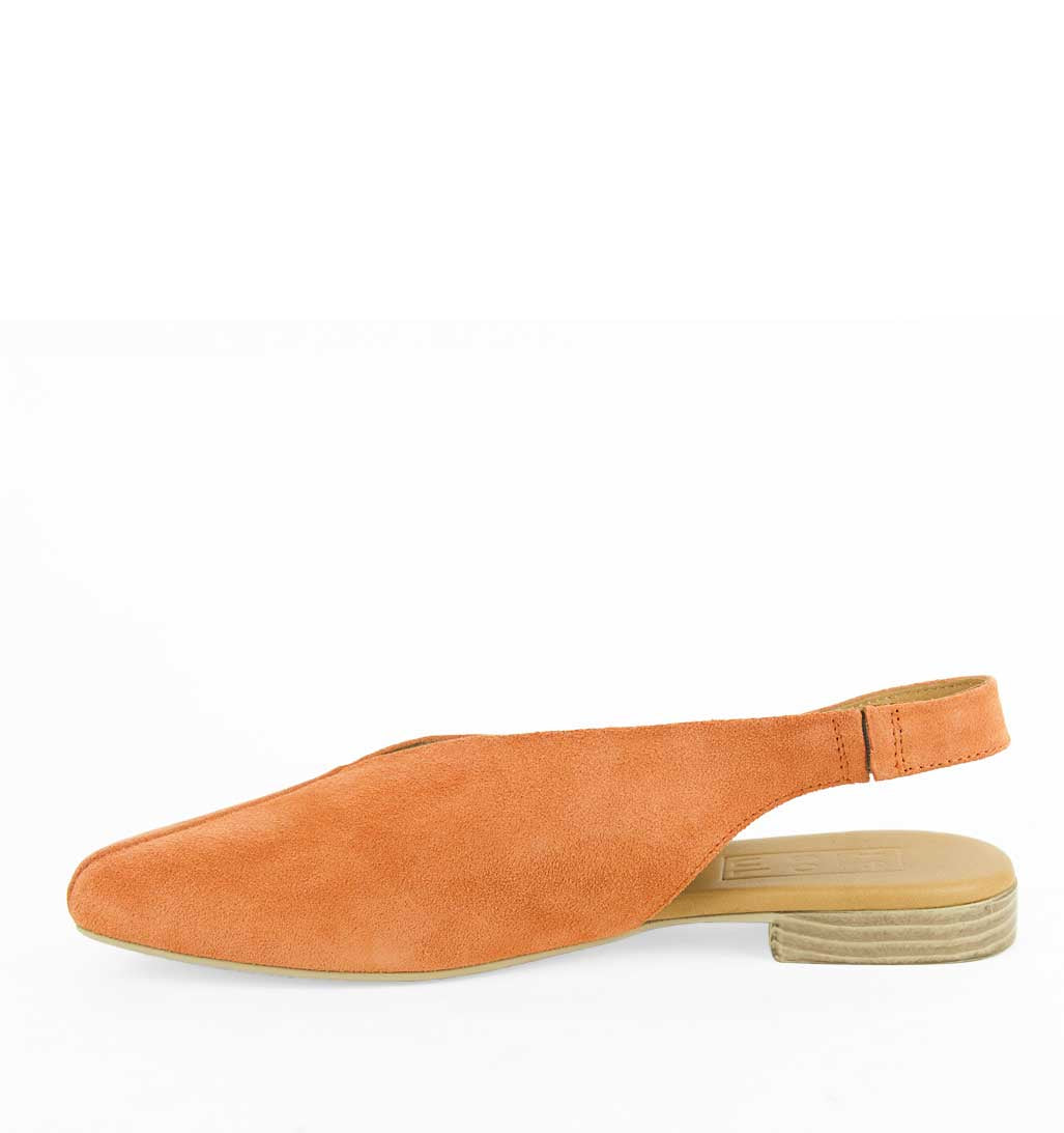 Mia Slingback Flat - Rust Suede