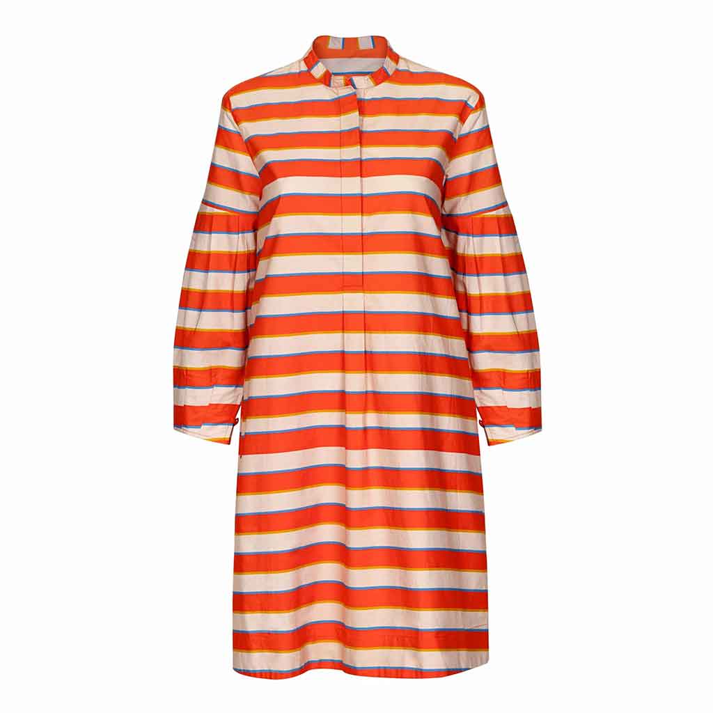 Sunshine Tienda Hidalgo Stripe Milly Dress - Coral - re - souL