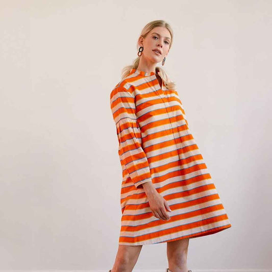 Sunshine Tienda Hidalgo Stripe Milly Dress - Coral - re - souL