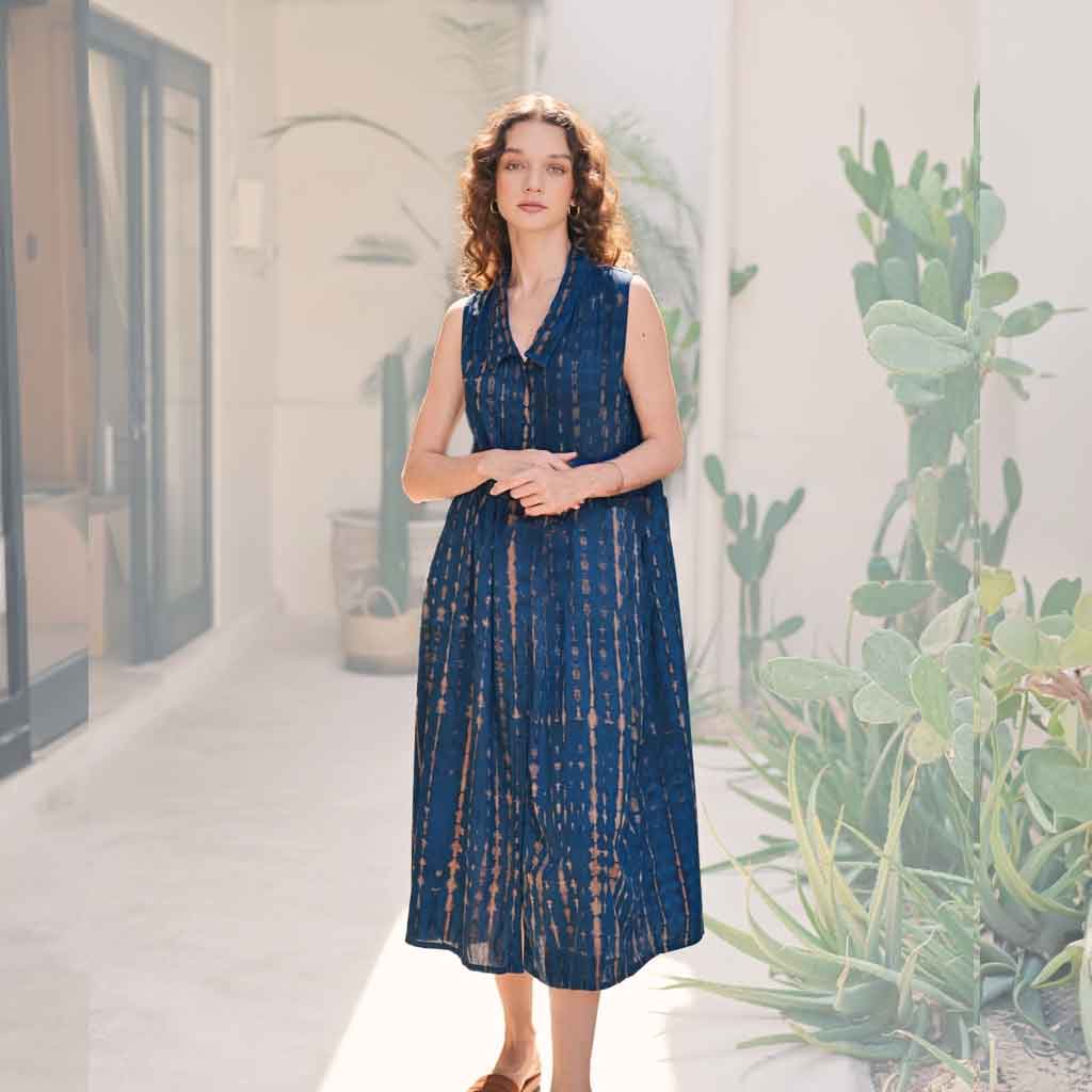 Tina Midi Dress - Ocean Blue (One Size) for Women | re-souL