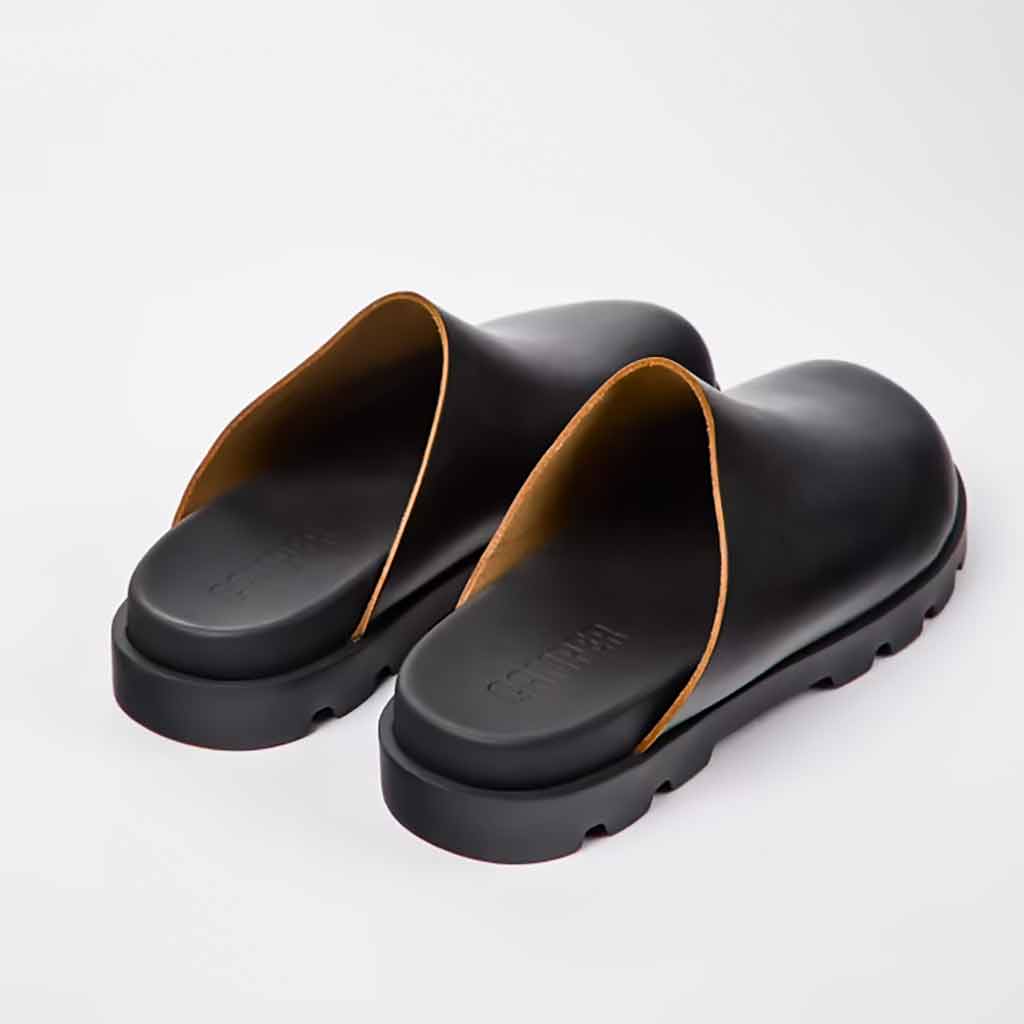 Camper Brutus Clog - Black Leather - re-souL