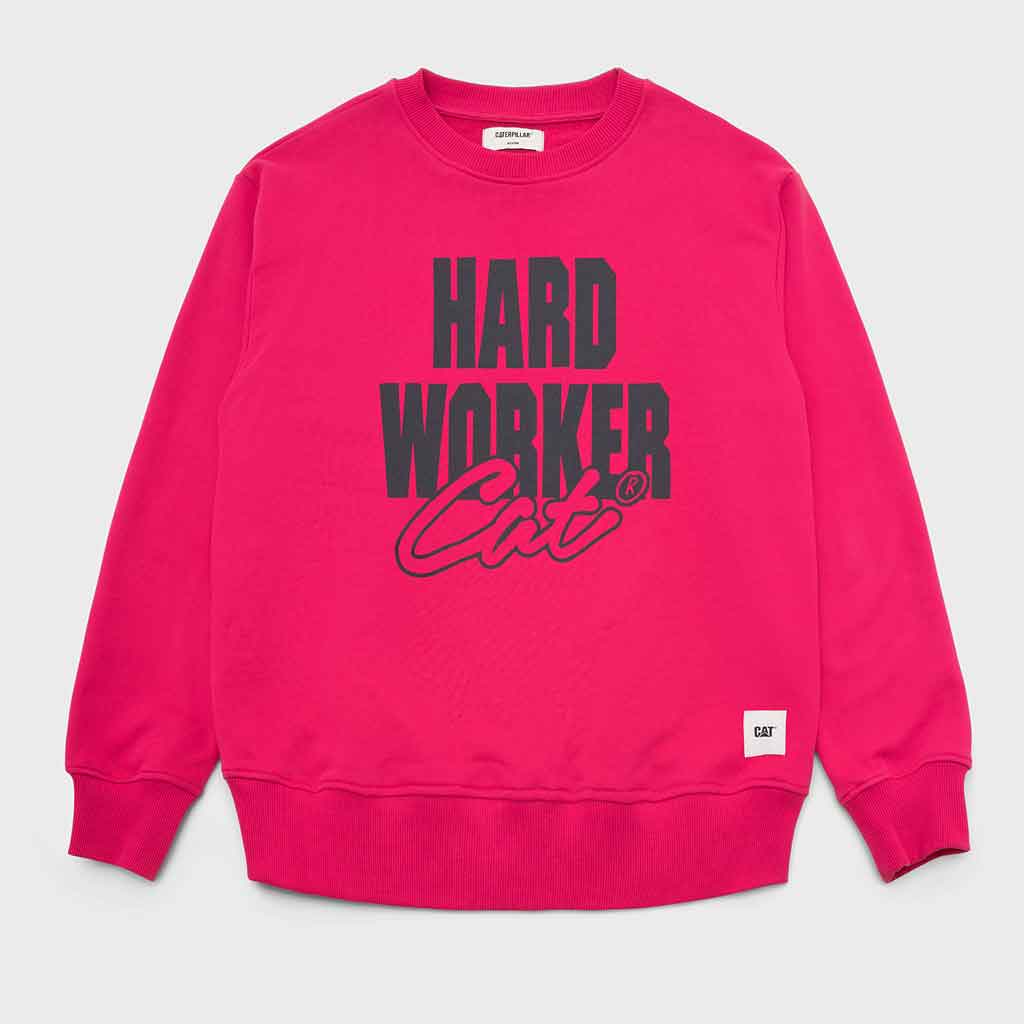 CAT WorkWear Redefined Crewneck Sweatshirt - Raspberry - re-souL