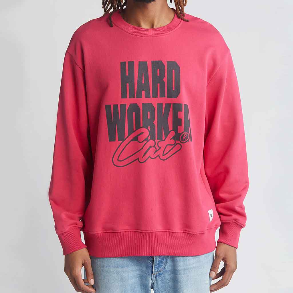 CAT WorkWear Redefined Crewneck Sweatshirt - Raspberry - re-souL