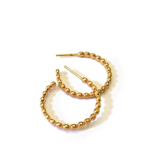 Iris Guy Small Pea Hoops - Gold - re-souL