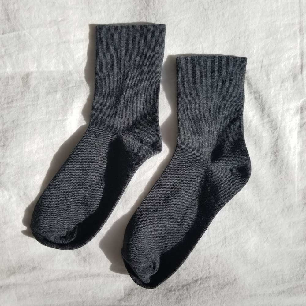 Le Bon Shoppe Sneaker Socks - Heather Black - re-souL