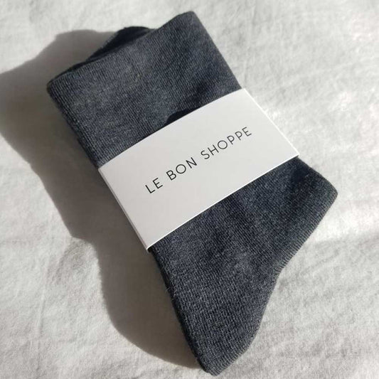 Le Bon Shoppe Sneaker Socks - Heather Black - re-souL