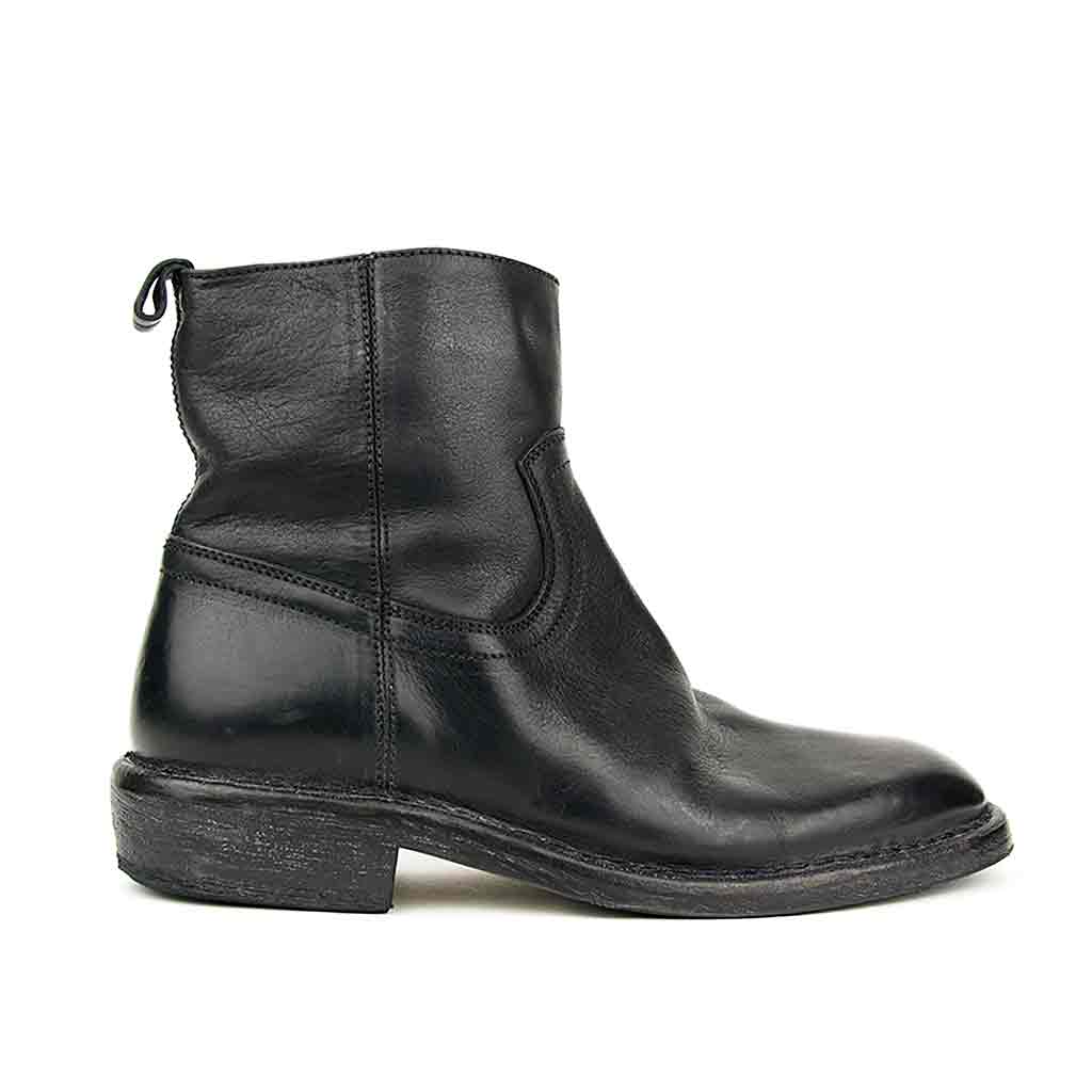 MOMA Ankle Zip Boot for Women - Black