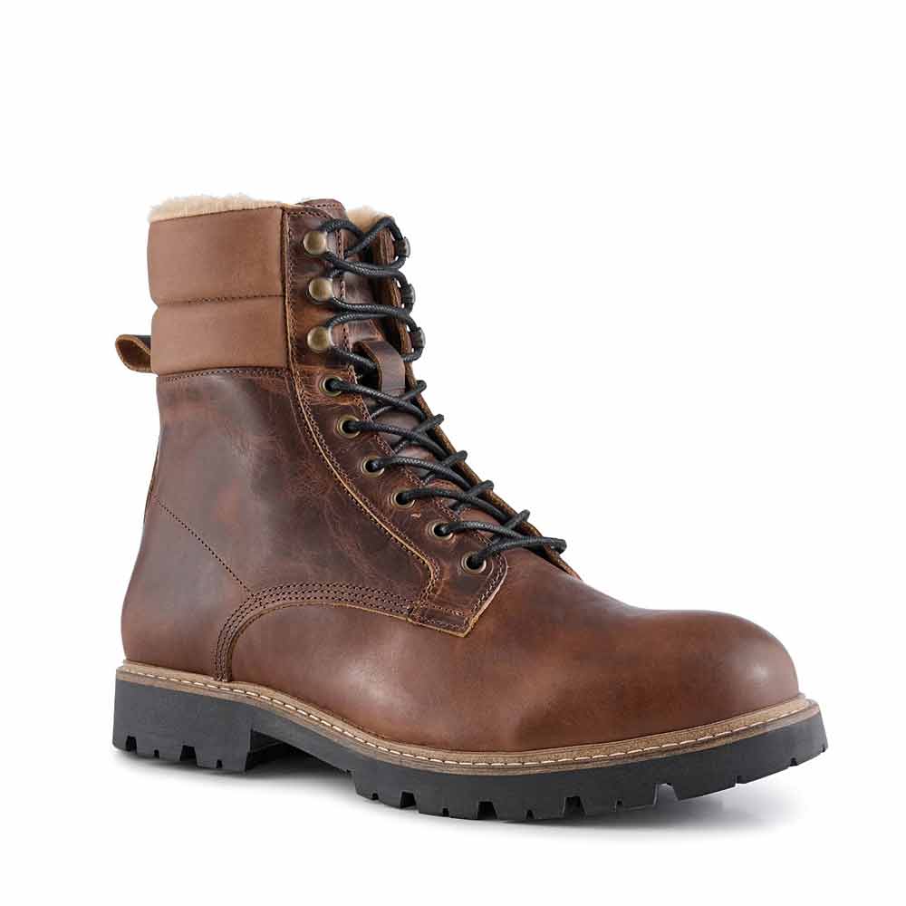 STB Cube Lace Boot - Brown Leather with Fleece - re-souL