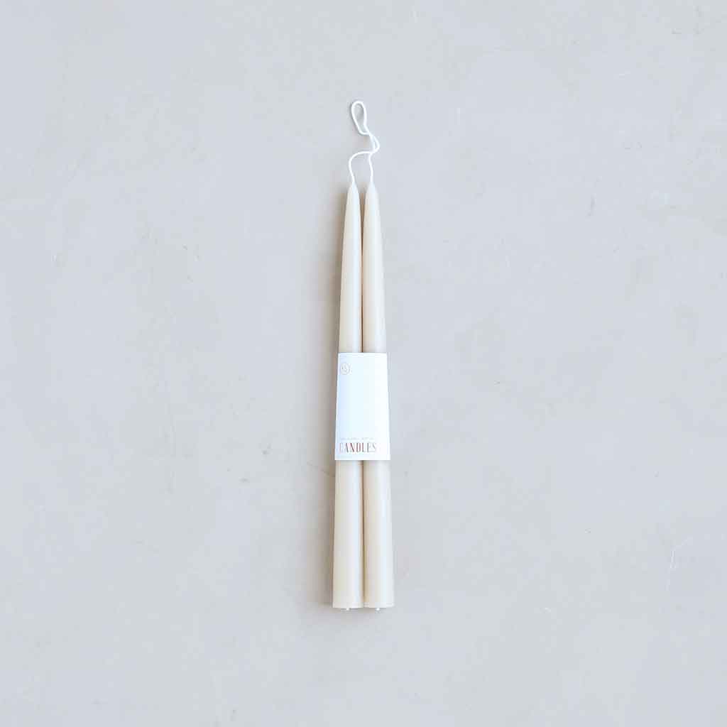 The Floral Society 12" Taper Candles 2-Pack - Parchment - re-souL